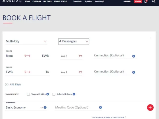 How do I Book Delta Multi City Flights?